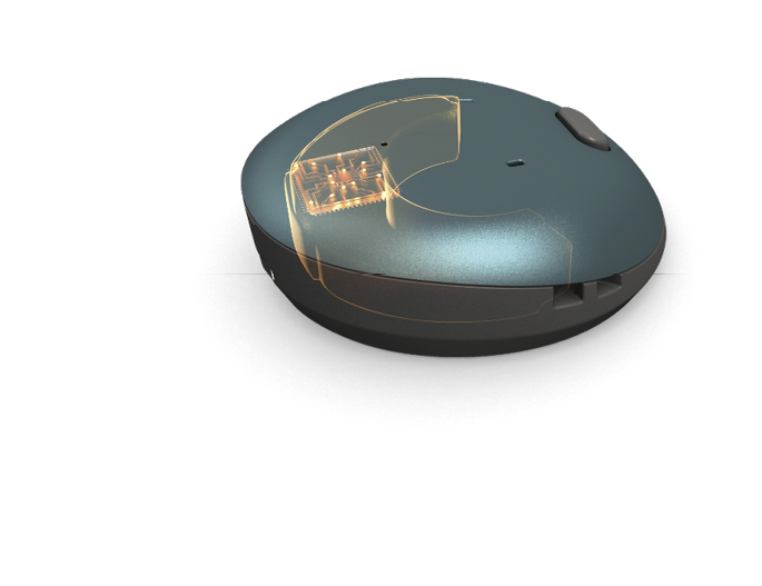 A blue object with a hole in it. AI generated content