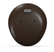A small, brown, and shiny object is sitting on a white background. AI generated content