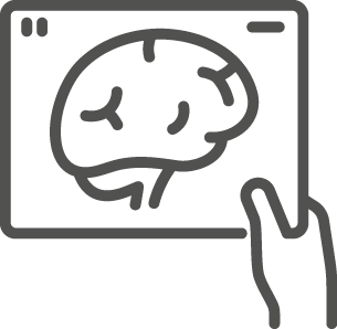 A hand is pointing to a drawing of a brain. AI generated content