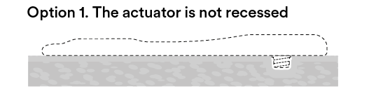 Option 1. The actuator is not recessed